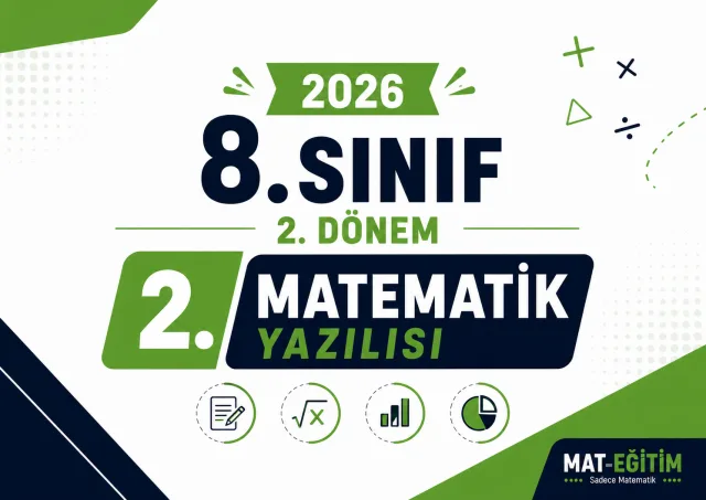 2026 yılı 8.Sınıf 2.Dönem 2. Matematik Yazılısı PDF