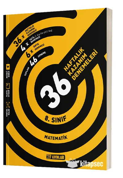 8.Sınıf LGS Matematik 36 Haftalık Kazanım Denemeleri Hız Yayınları